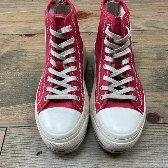 R13 KURT HIGH TOP PLATFORM SNEAKERS IN RED - Picture 6 of 10